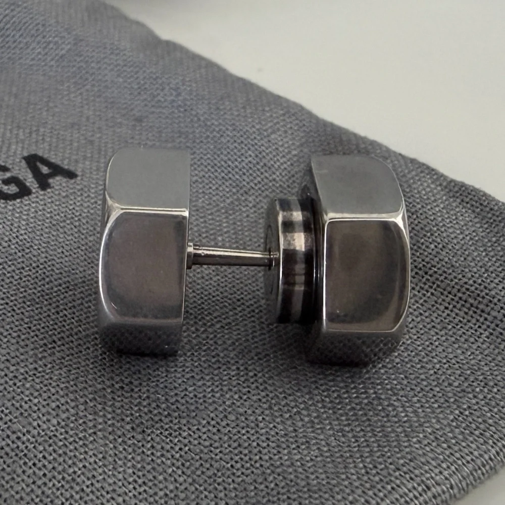 Balenciaga Barbell Stainless Steel stud earring,‎ single ear